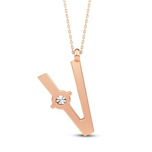 Collar con Colgante de Letra Mayúscula Personalizada, Diamante Cultivado en Laboratorio VVS VS EF, en Plata de Ley 925 con Acabado en Oro - Product Image 2