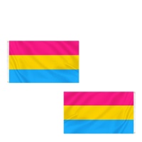Drapeau de la fierté pansexuelle rose, jaune et bleu 3x5 pieds en polyester personnalisé, prêt à être expédié, vente en gros, personnalisable pour événements nationaux