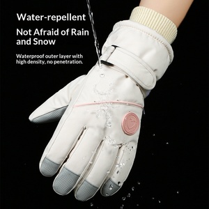 Gants <span class=keywords><strong>de</strong></span> <span class=keywords><strong>ski</strong></span> personnalisés pour juniors en gros, imperméables, coupe-vent, thermiques, isolés, à doigts séparés, imprimé vert fluorescent, unisexe - Product Image 3