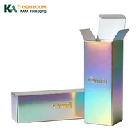 Caja de Cartón Corrugado con Lámina Láser Holográfica Iridiscente Arcoíris, Impresión Personalizada, para Empaque de Cosméticos, Venta al Por Mayor por KAKA