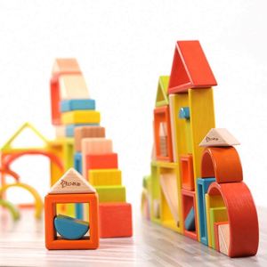Stem Toy Kids Ideal Gift 33Pcs Colorful Stacking <b>Rainbow</b> Building Blocks in a <b>Wooden</b> Box - Product Image 5