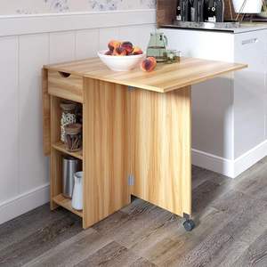 <span class=keywords><strong>Tavolo</strong></span> da Pranzo Pieghevole <span class=keywords><strong>Salvaspazio</strong></span> con 2 Ripiani Versatile <span class=keywords><strong>Tavolo</strong></span> Estensibile con Ala Ribaltabile in Legno per Sala da Pranzo - Product Image 4