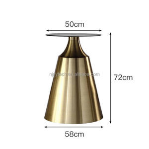 طاولة مطلية من الفولاذ المقاوم للصدأ بتصميم إبداعي شديد التحمل قاعدة ذهبية فاخرة لطاولة القهوة لتناول الطعام - Product Image 5