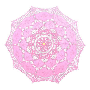 Mini Parapluie Décoratif Blanc Ivoire Dentelle Parasol pour Mariée Mariage Contrôle Manuel pour Enfants - Product Image 4