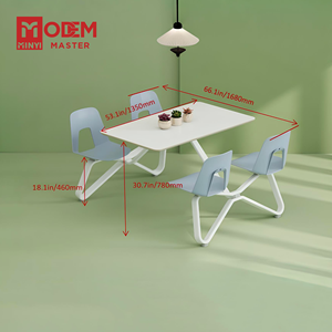 MINYI BOW Commercial 4 Seater Dining <strong>Table</strong> Set With Chairs Factory Direct Hotels Cafeteria <strong>Canteen</strong> Use Hotel Furniture Supplier - Product Image 4