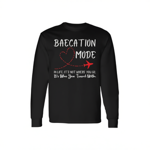 T-shirt à manches longues Baecation Mode, col rond unisexe, impression numérique, tenue de voyage pour couple adulte - Product Image 1