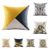 La dernière conception nordique 45*45cm taie d'oreiller en lin à rayures géométriques housse de coussin de décoration de canapé pour la maison