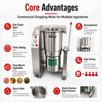 Nouvelle machine de préparation alimentaire électrique commerciale 18L 35L en acier inoxydable, hachoir à viande, mélangeur, coupe-légumes, mixeur à houmous