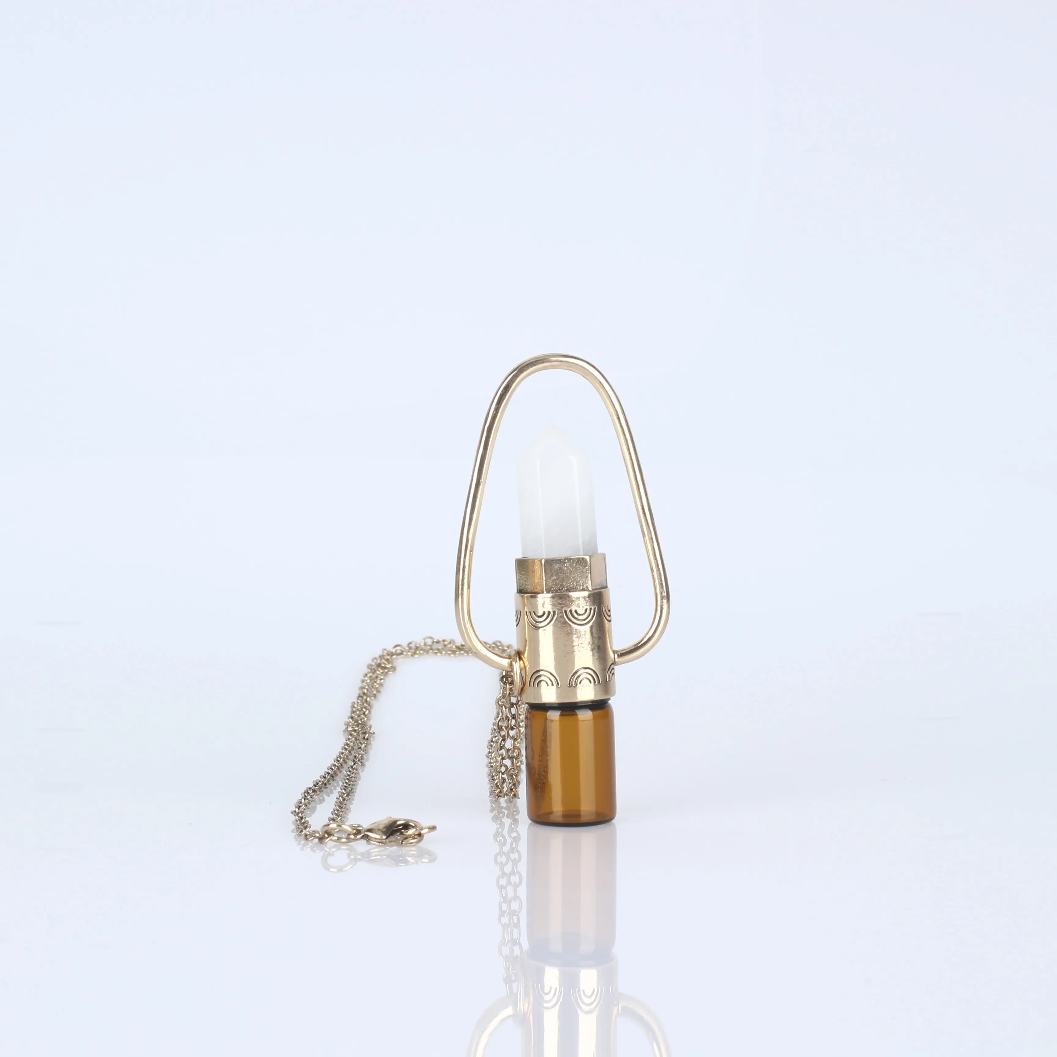 Creative עיצוב חן זהב שרשרת בקבוק שמן אתרי שרשרת רולר כדור בקבוק תליון שרשרת