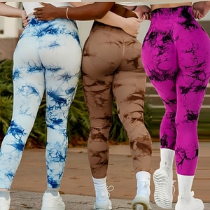 Leggings de sport tie-dye en gros, Leggings de yoga tie-dye, Vêtements de sport tie-dye, Pantalons tie-dye, Vêtements de sport pour femmes - Product Image 1