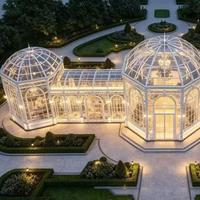 Villa Dôme, Verrière, Serre en Verre, Pergola, Jardin d'Hiver Extérieur Étanche 4 Saisons, Cadre en Aluminium Écologique, Résistant aux Ouragans