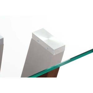 Consolle in Noce e Cristallo 145x45x75mm Naturale - Product Image 1