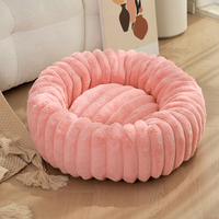 Nouveau Style Lit Rond Vertical en Peluche Lapin pour Animaux, Lit Confortable en Forme de Donut pour Chien, Tapis Lavable Doux pour Chat, Coussin pour Animaux