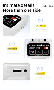 2025 <strong>New</strong> <strong>Design</strong> A11 Pro LCD Touch Screen Display Earbuds ANC TWS Waterproof In-ear Sports Wireless Earphones <strong>Headphones</strong> - Product Image 6