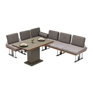 Conjunto de Sofás de Jardín Modernos de Acero Inoxidable, 6 Plazas, Resistentes a la Intemperie, Muebles de Comedor para Exteriores, Uso en Villas - Product Image 5