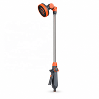 Pistolet d'arrosage de jardin avec extension, 6 modes de pulvérisation, 180° °   Pistolet à eau robuste ergonomique avec tête pivotante et tige en aluminium