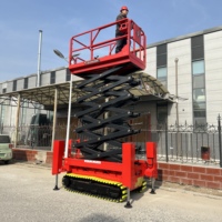 Plateformes élévatrices à ciseaux sur chenilles robustes de 6 m, 8 m et 10 m, capacité de 320 kg, élévateurs hydrauliques sur chenilles adaptés à la maintenance industrielle