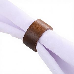 Anillos de Servilleta de Madera de Acacia de Color Sólido Clásico Personalizados, Duraderos y Ecológicos para la Decoración de Mesa de Boda - Product Image 4
