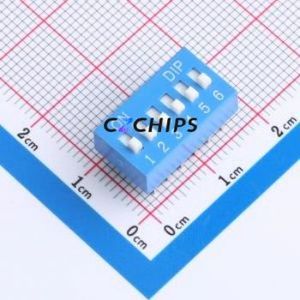 HX 2.54-6P CJPB-L DIP Switch DIP Switch Flat Toggle, Raised Type Single Pole Single Throw 6 PC Pin - Product Image 1