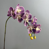 Orchidées artificielles Phalaenopsis à 9 têtes en latex, toucher réel, aspect humide, pour décoration de mariage et de maison