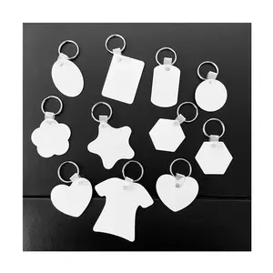 2024 Promotion Double Sided Printable White Blank Sublimation Keychains Heart Shape Metal Sublimation Aluminum Keychains Blank