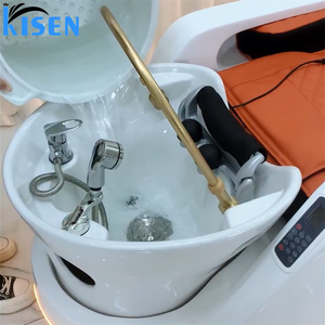 Fauteuil <span class=keywords><strong>de</strong></span> massage électrique moderne pour salon <span class=keywords><strong>de</strong></span> coiffure, avec fonction <span class=keywords><strong>de</strong></span> levage automatique des jambes, lumière LED blanche - Product Image 2