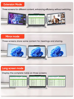 Moniteur d'ordinateur portable à triple écran de 14 pouces IPS Panel HDR Speaker Supports Extend/Mirror/Independent Display Dual Mini HD + 4x Type-C