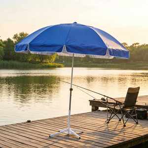 Sombrilla de Exterior con Orificios de Ventilación de 1.5 m, Revestimiento Plateado, Resistente al Viento, Portátil, para Playa, Patio, Jardín, Venta al por Mayor - Product Image 1