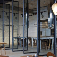 Paravent Modulaire Moderne en Aluminium Sculpté, Cloison Creuse Étanche pour Usage Commercial, Couloir de Centre Commercial, Ascenseur