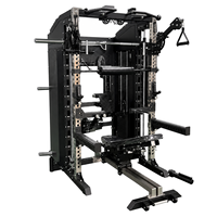 Rack de Potencia Comercial de 75x75mm con Máquina Smith, Sistema de Cables Cruzados y Entrenador Funcional