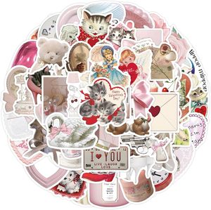 60 Pegatinas Coquette, Lindas Pegatinas de Vinilo para Laptop, Pegatinas Estéticas Impermeables, Paquete de Pegatinas Rosas para Niñas - Product Image 2