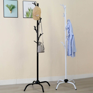 Modern sederhana multifungsi besi 3 rak berdiri rak mantel pintu masuk lorong pakaian gantungan terintegrasi kamar tidur furnitur rumah - Product Image 2