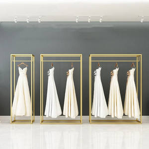 वेडिंग प्रोम ड्रेस डिस्प्ले हैंगर रैक मेटल गारमेंट रैक गारमेंट स्टोर कपड़े वेडिंग ड्रेस डिस्प्ले रैक - Product Image 3