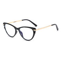 Monture de lunettes anti-lumière bleue œil-de-chat en métal TR90 5065 avec verres AC, style papillon, bordure taillée diamant, unisexe
