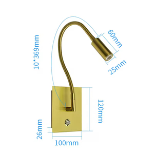 Lampe murale d'intérieur professionnelle en bronze, base carrée, LED, aluminium, lampe de lecture, design moderne, température de couleur 3000-6000K - Product Image 4