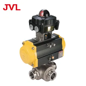 2 Way Ball Valve Gas Liquid 4 Inch Flange Pneumatic Three-way Ball Valve