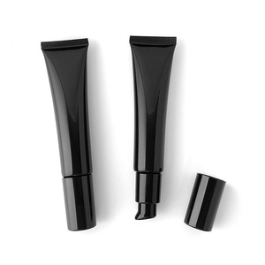 Flacone Vuoto Ricaricabile con Pompa a Vuoto Elettrochimica in Plastica, Tubo Morbido Cosmetico Bianco e Nero da 30/40ml - Product Image 1