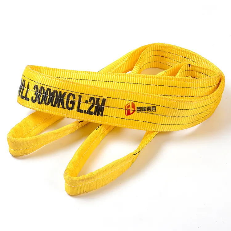 2M-10M 3 Tấn Polyester Phẳng Webbing Nâng Sling Chứng Nhận Duplex Cargo Strap Hoist Strap