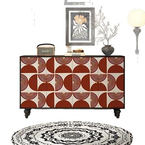 Aparador Retro Francés de Madera Maciza, Mueble de Almacenamiento para Sala de Estar con 5 Compartimentos - Product Image 5