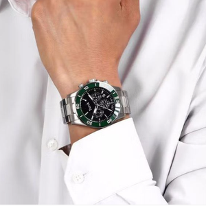 Montres pour hommes neuves, originales et authentiques, chronographe analogique à quartz lumineux, de luxe, étanches, <span class=keywords><strong>bracelet</strong></span> en acier inoxydable, cadeau - Product Image 3