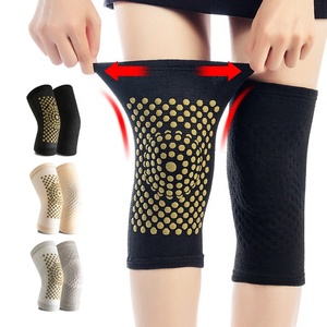 Genouillères de sport vieilles articulations des jambes froides tricotées <span class=keywords><strong>4</strong></span> côtés élastiques de protection genouillères chaudes section courte chauffage genouillères d'absinthe - Product Image 2