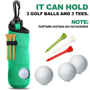Hot Sale Neopren Soft Golf 3 Bälle Trage tasche Golf Taille Ball halter Golfball Tasche Mit T-Shirt Halter