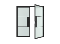 Porte intérieure en acier de style européen personnalisée, simple ou double vitrage, pour villas modernes, ouverture à gauche, forgée