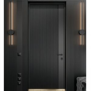 Puerta abatible con pivote de cristal con marco de aluminio personalizado, puerta de entrada frontal exterior para casa, puerta de entrada de aluminio insonorizada - Product Image 3