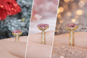 Anillo de Lujo con Zafiro Rosa Ovalado y Perla de Agua Dulce, Chapado en Oro Rosa con Detalles de Diamantes, Elegante Joya para Compromiso, Boda o Fiesta - Product Image 3