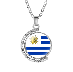 Collar con Colgante Giratorio de Doble Cara con la Bandera de Guayana Francesa <span class=keywords><strong>y</strong></span> Piedras Preciosas, Venta al por Mayor - Product Image 5