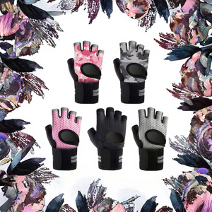 Customized Summer Half Finger Fitness Gloves Anti-Slip Wear Resistant with Shock Absorbing Silicone Printed Pattern Sports Style - Product Image 3
