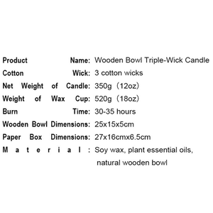 Bougie Woodronic Dough Bowl, 3 bougies à mèche, bougie en cire de soja naturelle pure dans un bol en bois, éliminateur d'odeurs, cadeau parfumé botanique - Product Image 3