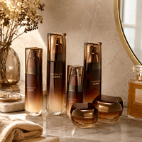 Flacon de parfum de luxe vide en verre dégradé marron, flacons en verre mat avec pompe, pot de crème pour le visage 120ml 100ml 60ml 40ml 50g 30g, directement de l'usine.