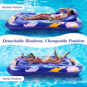Flotador Inflable de PVC de Lujo para Piscina con Portavasos y Reposacabezas, Balsa Premium para Broncearse para Adultos, Estándares de la UE/EE. UU. - Product Image 4